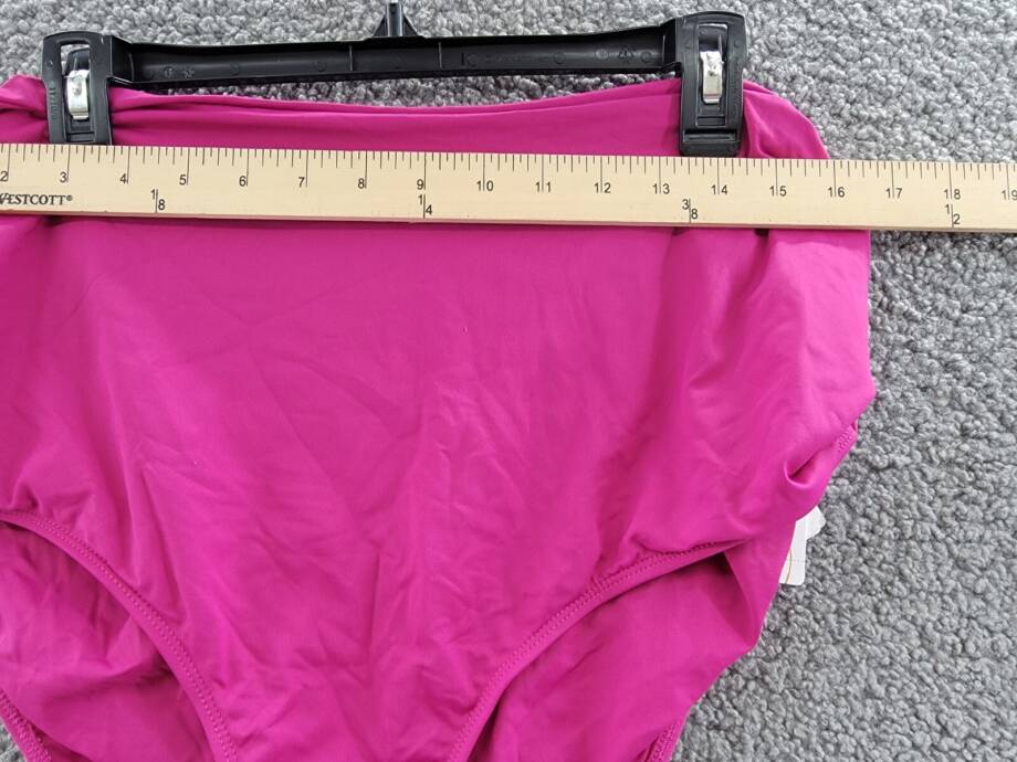 Anne Cole Plus Size High-Waist Bikini Bottoms Women's 20W Berry Pull On Style