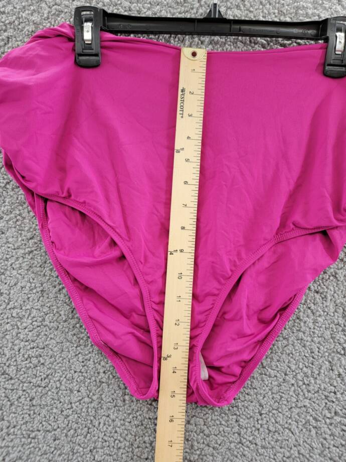 Anne Cole Plus Size High-Waist Bikini Bottoms Women's 20W Berry Pull On Style