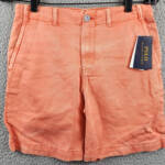 Polo Ralph Lauren Chino Shorts Boys 16 Coral Belt Loops Zip/Button Closure~