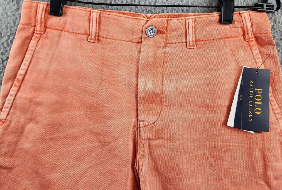 Polo Ralph Lauren Chino Shorts Boys 16 Coral Belt Loops Zip/Button Closure~