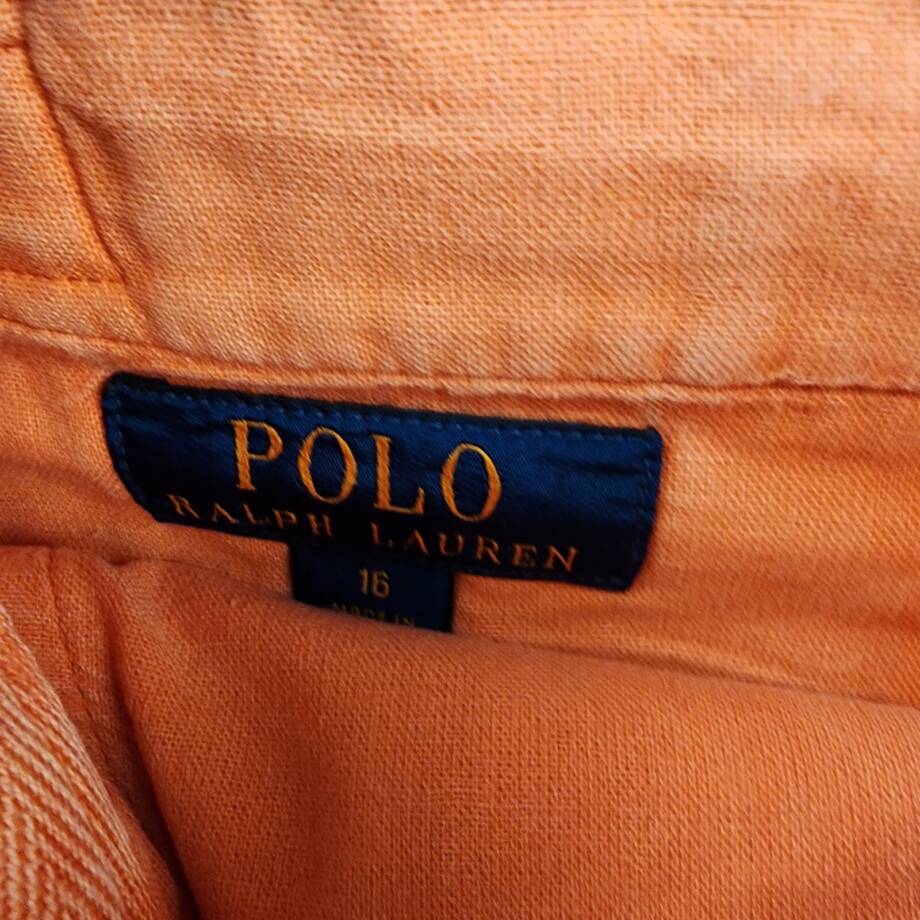 Polo Ralph Lauren Chino Shorts Boys 16 Coral Belt Loops Zip/Button Closure~