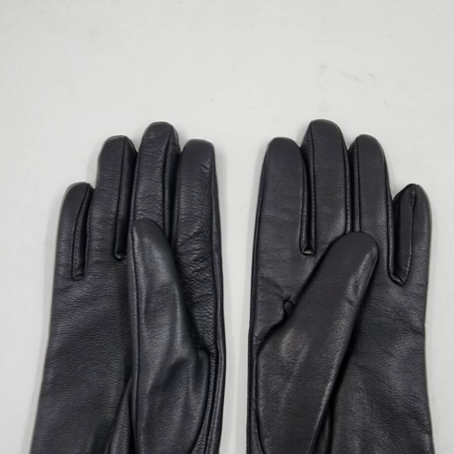 Charter Club Micro Faux Fur Lined Leather Tech Gloves Women's M Black