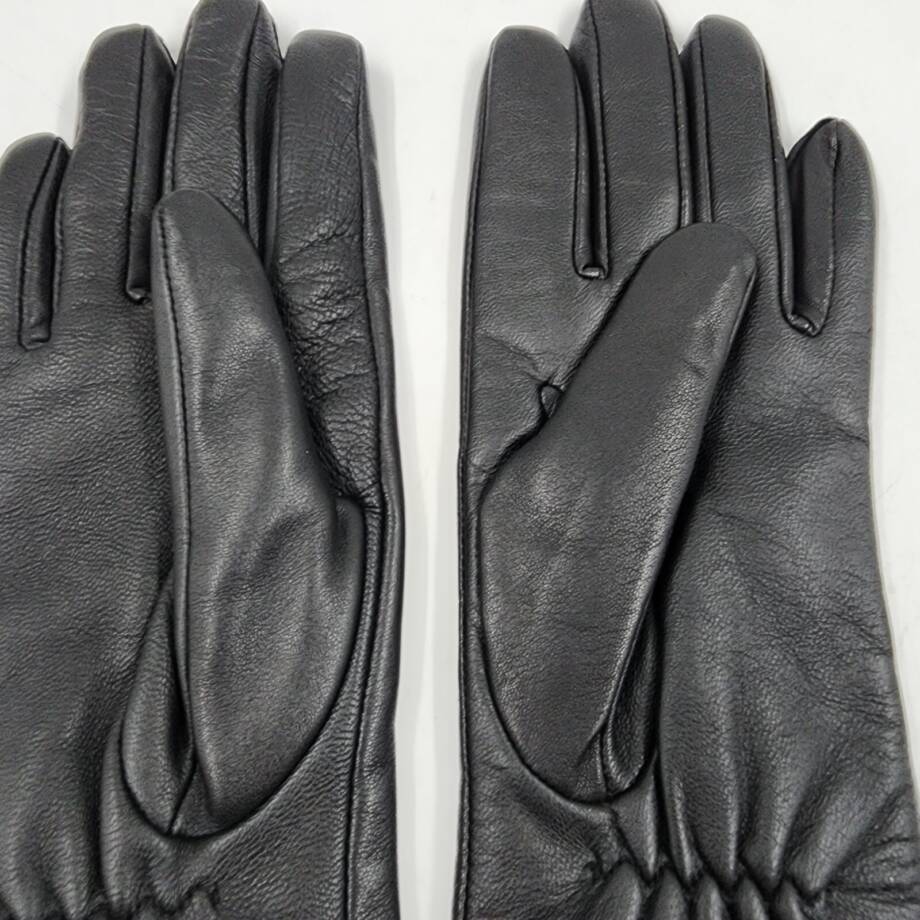 Charter Club Micro Faux Fur Lined Leather Tech Gloves Women's M Black