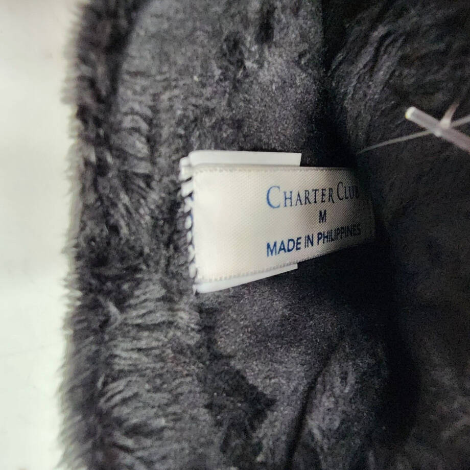 Charter Club Micro Faux Fur Lined Leather Tech Gloves Women's M Black