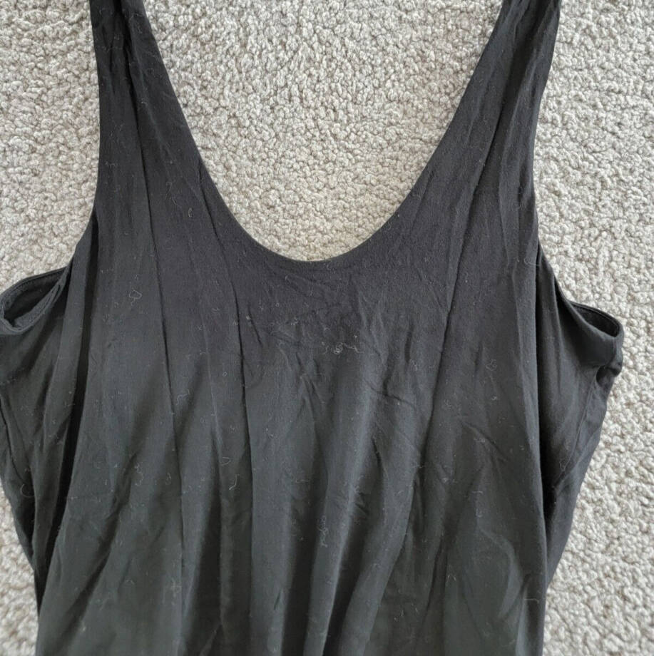 Good American Good Touch Ruched U-Ring Bodysuit Top Women's 4 Black Snap Gusset