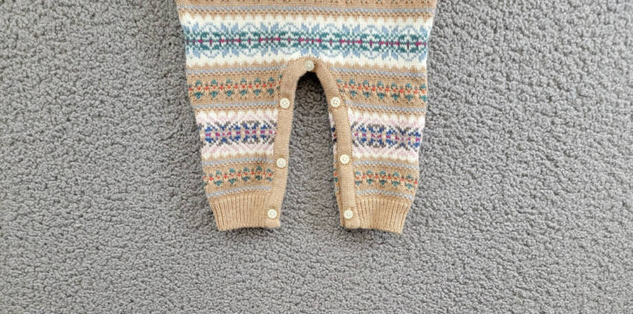 Ralph Lauren Fair Isle Wool Blend Sweater Coveralls Baby Boys' 9-12M Khaki Multi