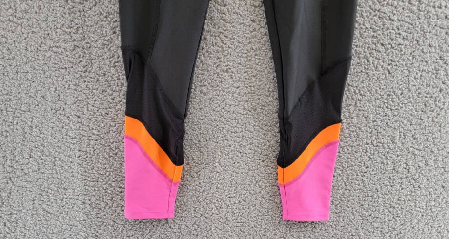 AQUA Athletic Mesh Colorblock Leggings Women's XS Black Multi Elastic Waist