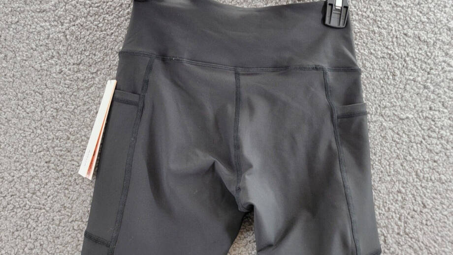 AQUA Athletic Mesh Colorblock Leggings Women's XS Black Multi Elastic Waist