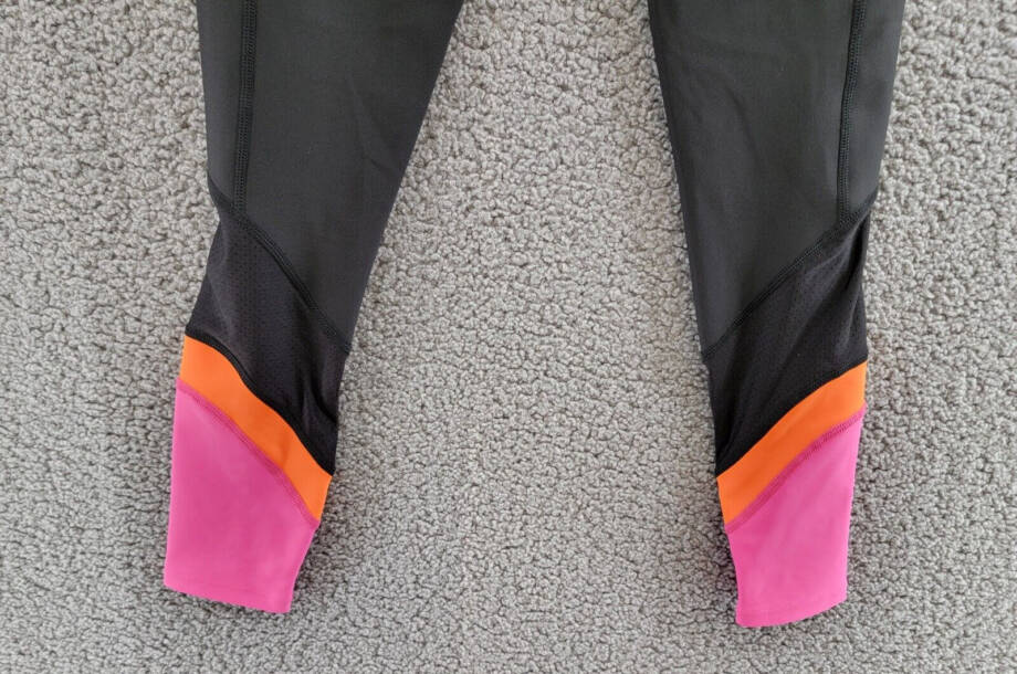 AQUA Athletic Mesh Colorblock Leggings Women's XS Black Multi Elastic Waist