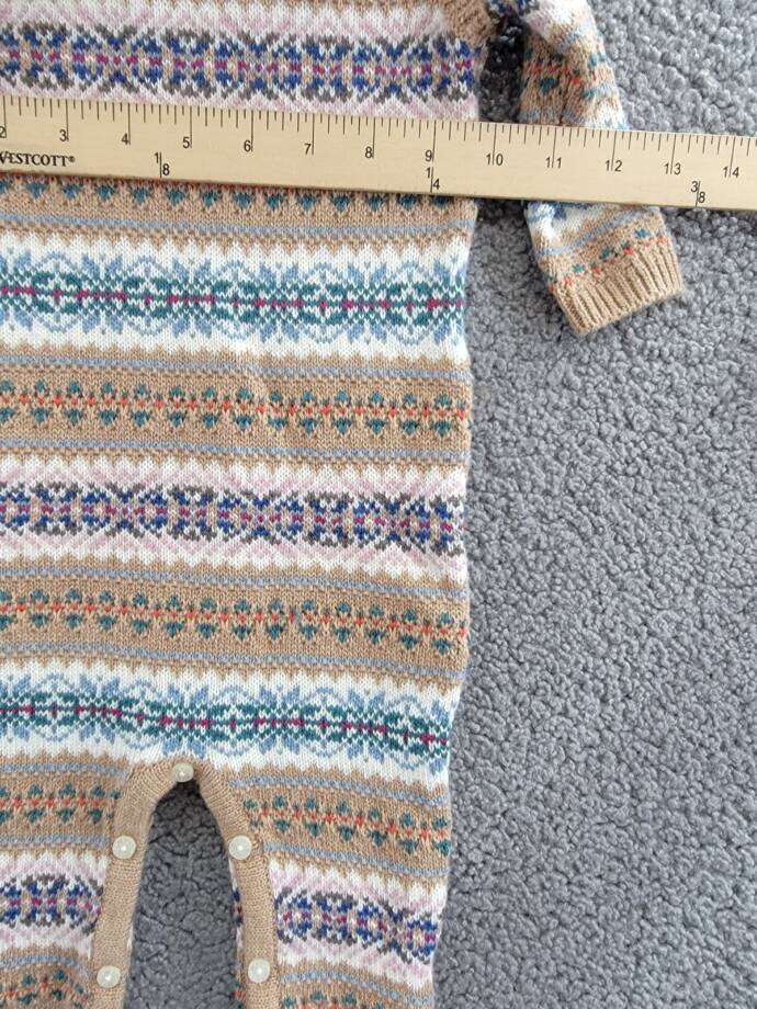 Ralph Lauren Fair Isle Wool Blend Sweater Coveralls Baby Boys' 9-12M Khaki Multi