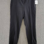 Kasper Petite Tab-Waist Straight-Fit Modern Dress Pants Women's 8P Black Zip Fly