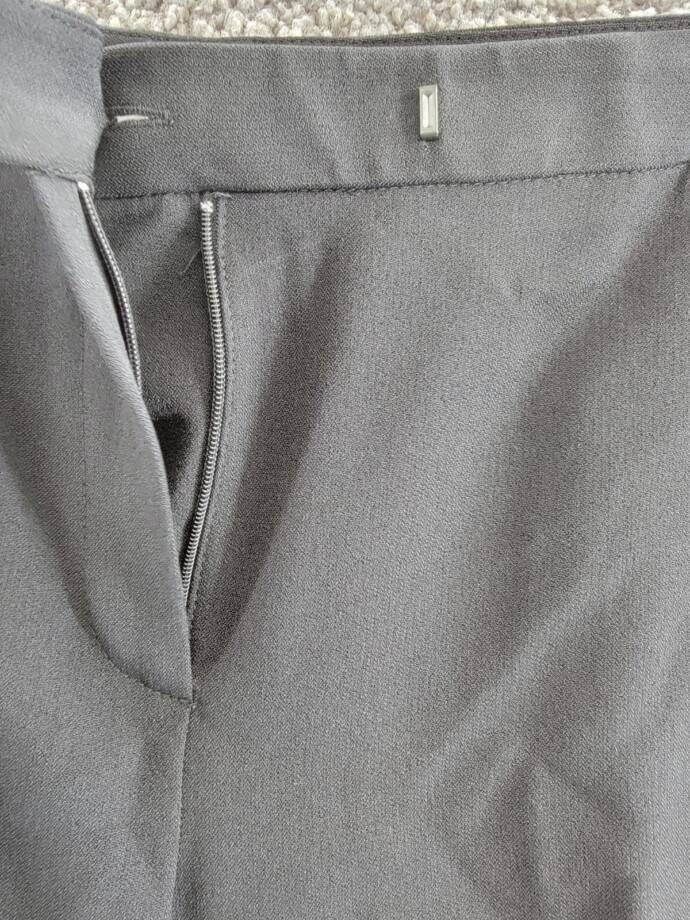 Kasper Petite Tab-Waist Straight-Fit Modern Dress Pants Women's 8P Black Zip Fly