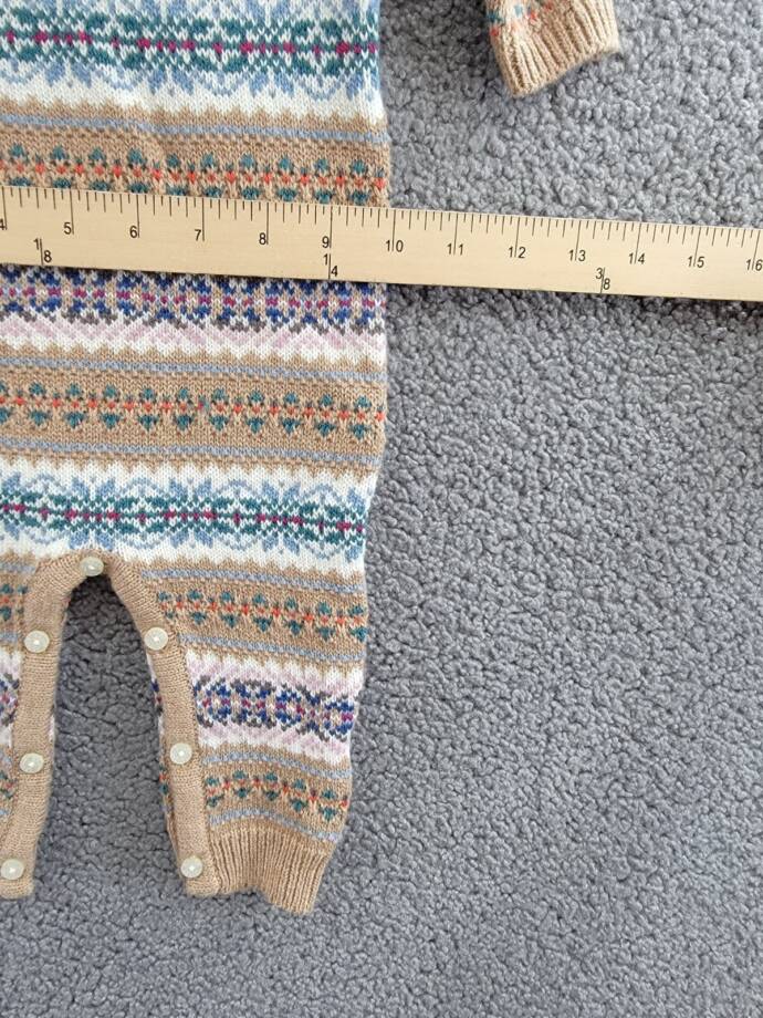 Ralph Lauren Fair Isle Wool Blend Sweater Coveralls Baby Boys' 9-12M Khaki Multi