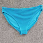 Cyn & Luca Pucker Ribbed Bikini Bottom Juniors L Peacock Elastic Waist Pull On