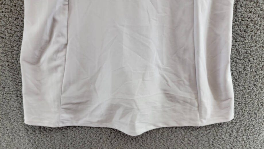 AQUA Scoop Out Flared Active Dress Women's M White Round Neck Back Zip Clsoure
