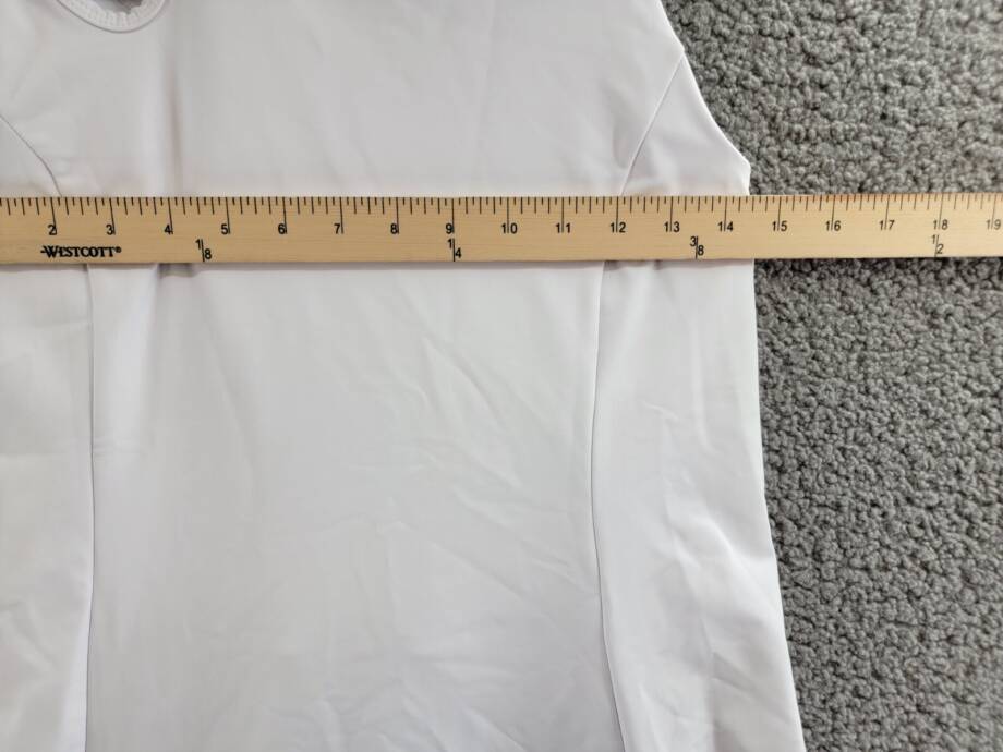AQUA Scoop Out Flared Active Dress Women's M White Round Neck Back Zip Clsoure
