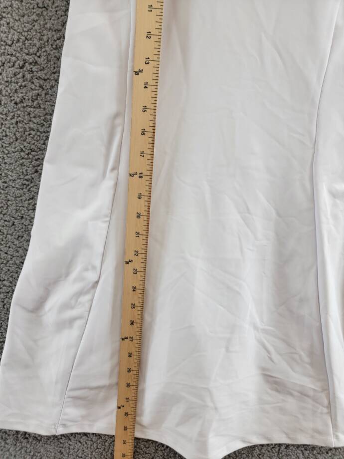 AQUA Scoop Out Flared Active Dress Women's M White Round Neck Back Zip Clsoure