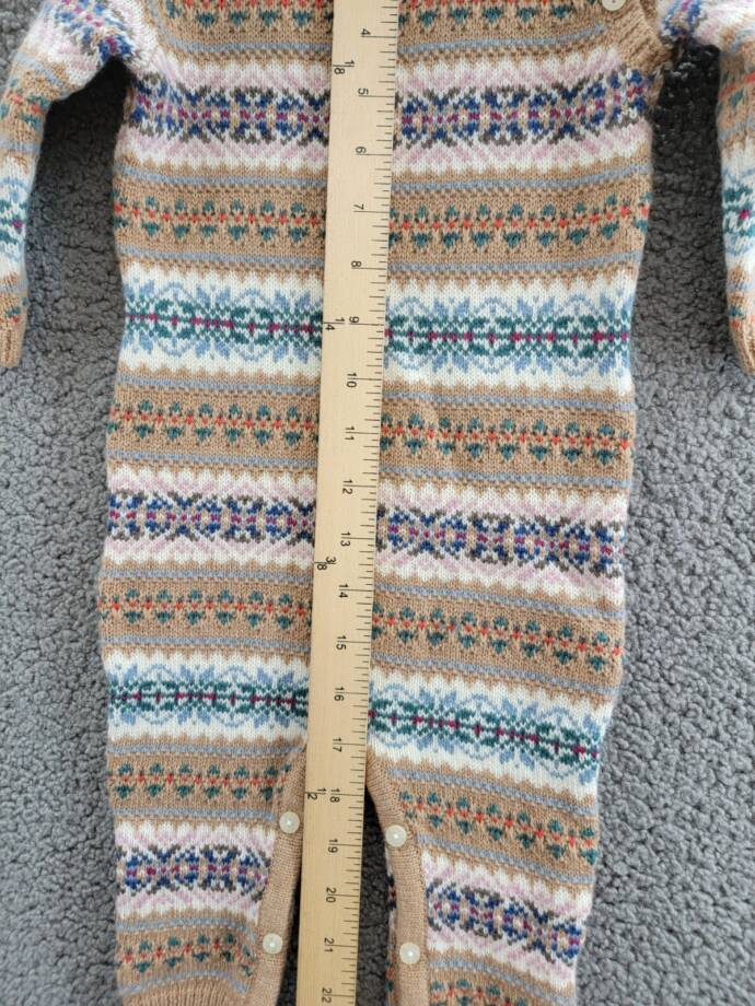 Ralph Lauren Fair Isle Wool Blend Sweater Coveralls Baby Boys' 9-12M Khaki Multi