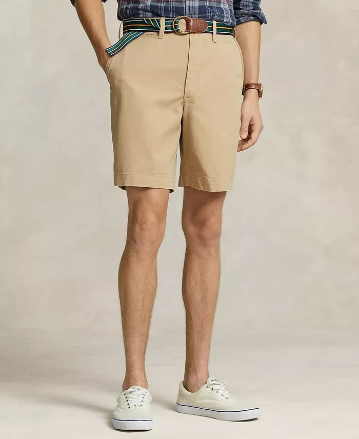 Polo Ralph Lauren 8-Inch Relaxed Fit Chino Shorts Men's 35 Sandsurf Button Zip