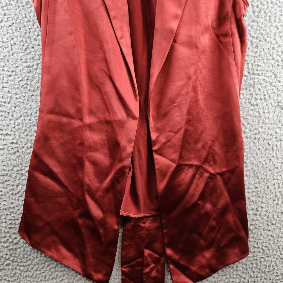 Vince Camuto Notch Collar Belted Satin Vest Women's XXS Chili Oil Sleeveless