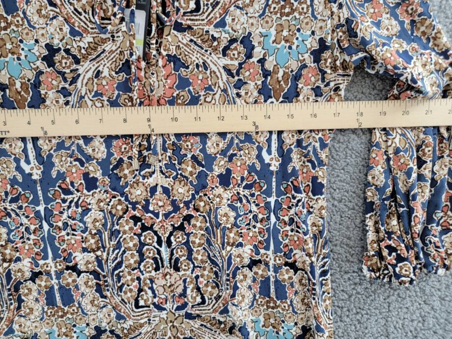 Tommy Hilfiger Printed Tie-Neck Shift Dress Women's 4 Multi 3/4 Sleeve Pullover