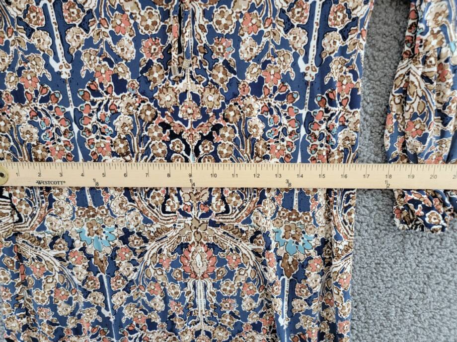 Tommy Hilfiger Printed Tie-Neck Shift Dress Women's 4 Multi 3/4 Sleeve Pullover