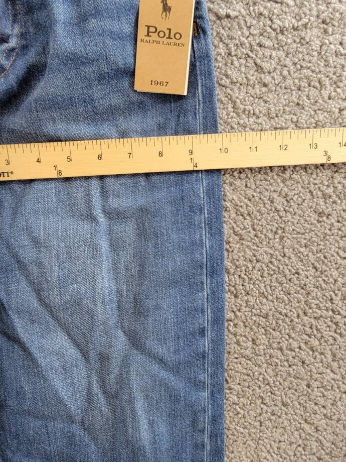 Polo Ralph Lauren Cropped Wide-leg Denim Jeans Girls 10 Blue Pocket Button Front