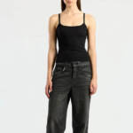 Cotton Citizen Verona Sleeveless Top Women's S Black Scoop Neck Ribbed Pullover
