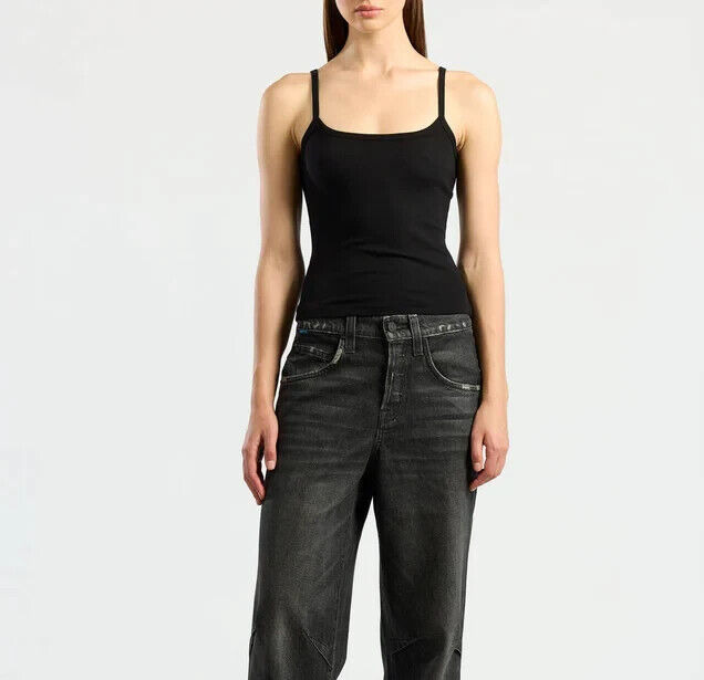Cotton Citizen Verona Sleeveless Top Women's S Black Scoop Neck Ribbed Pullover