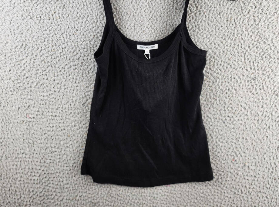 Cotton Citizen Verona Sleeveless Top Women's S Black Scoop Neck Ribbed Pullover