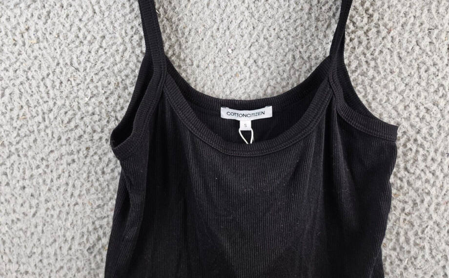 Cotton Citizen Verona Sleeveless Top Women's S Black Scoop Neck Ribbed Pullover