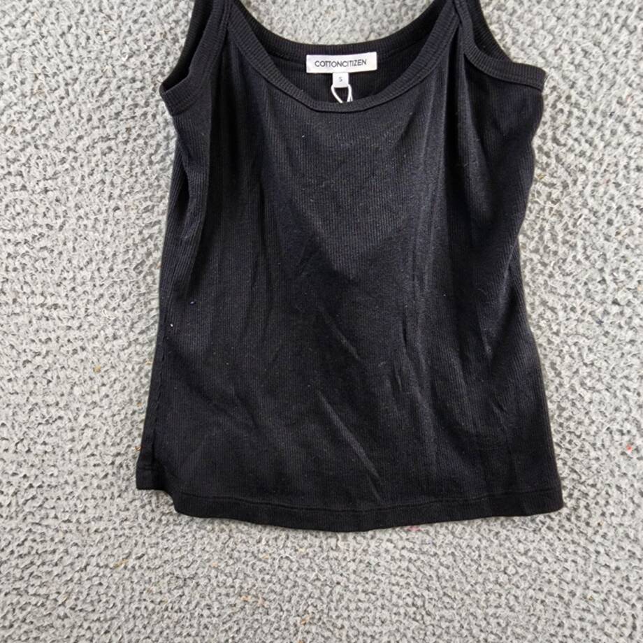 Cotton Citizen Verona Sleeveless Top Women's S Black Scoop Neck Ribbed Pullover