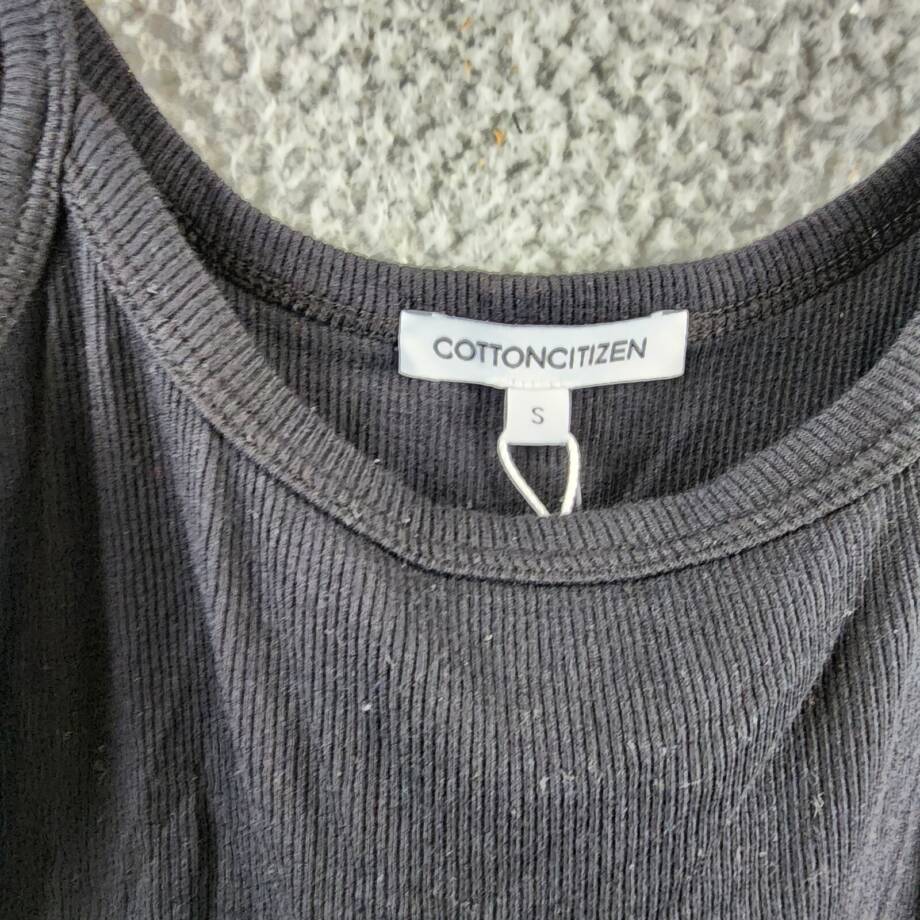 Cotton Citizen Verona Sleeveless Top Women's S Black Scoop Neck Ribbed Pullover