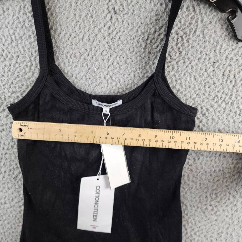 Cotton Citizen Verona Sleeveless Top Women's S Black Scoop Neck Ribbed Pullover