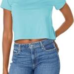 Monrow Solid Vintage T-Shirt Women's XS Blue Pullover Style Short Sleeves~