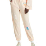 Vintage Havana Surf Wash Jogger Pants Women's S Peach Printed Elastic Waist