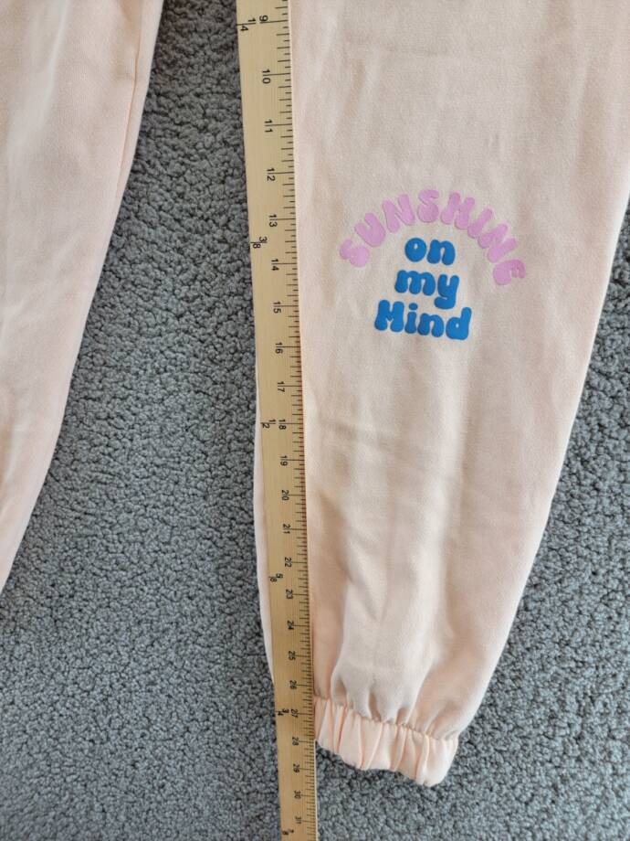 Vintage Havana Surf Wash Jogger Pants Women's S Peach Printed Elastic Waist