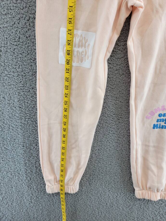 Vintage Havana Surf Wash Jogger Pants Women's S Peach Printed Elastic Waist