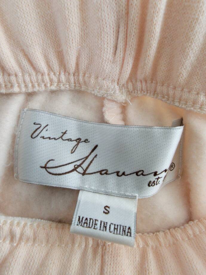 Vintage Havana Surf Wash Jogger Pants Women's S Peach Printed Elastic Waist