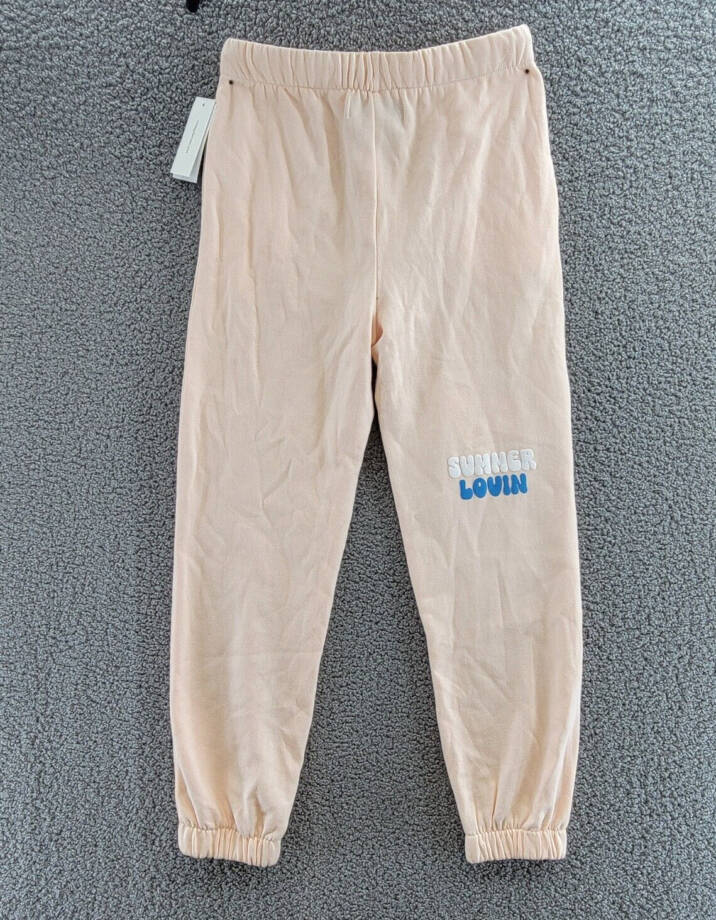 Vintage Havana Surf Wash Jogger Pants Women's S Peach Printed Elastic Waist