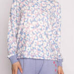 P.J. Salvage Leopard Is My Happy Long Sleeve Top Women's M Multi Pullover L/S