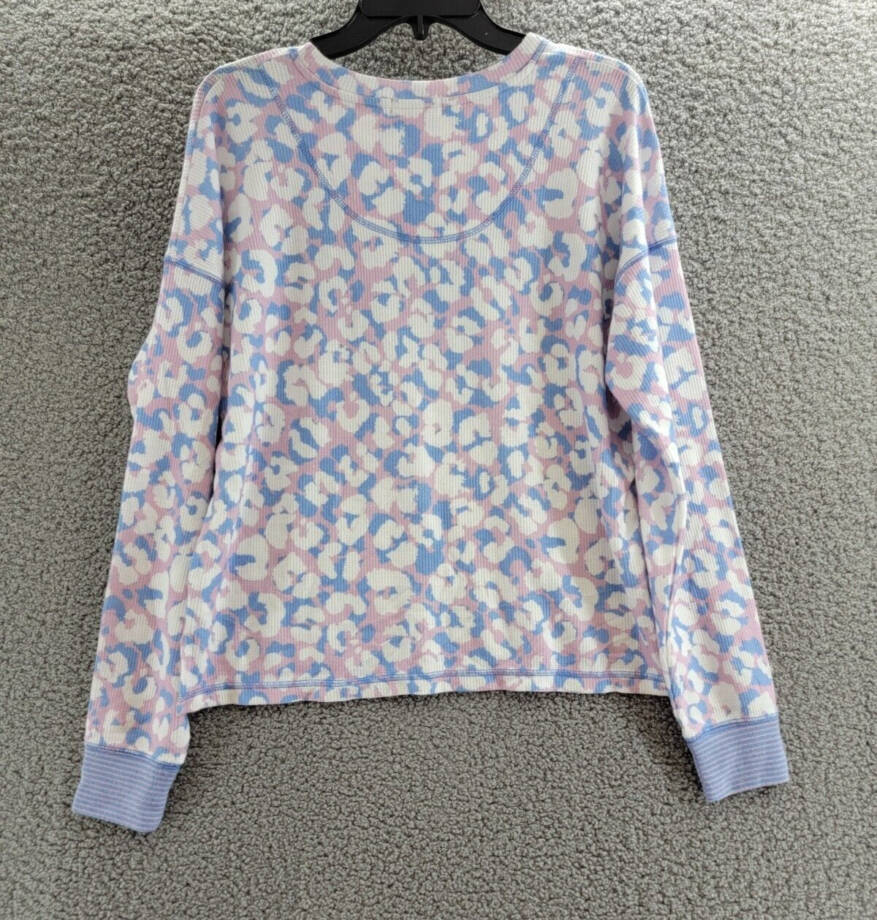 P.J. Salvage Leopard Is My Happy Long Sleeve Top Women's M Multi Pullover L/S