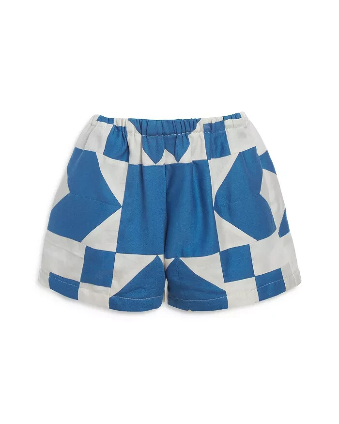 Sea Tanya Patchwork Shorts Girls' 10Y Blue/White Pockets Elastic Waist Pull On