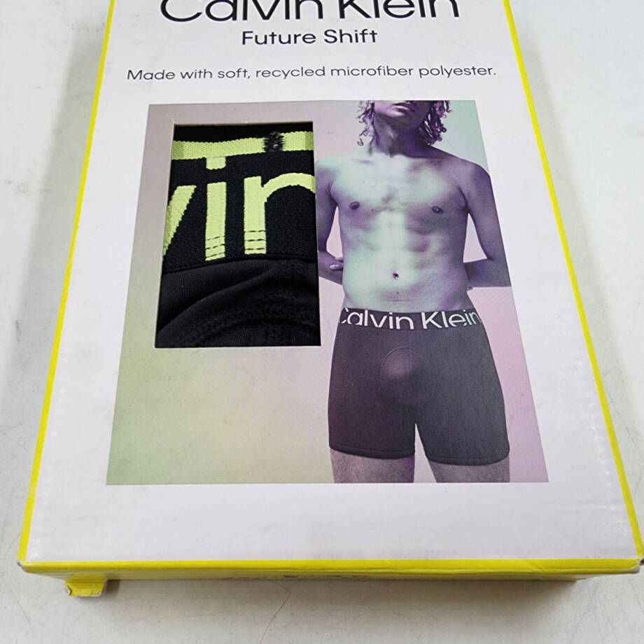 Calvin Klein Future Shift Mid Rise Logo Waistband Boxer Briefs Men's S Black