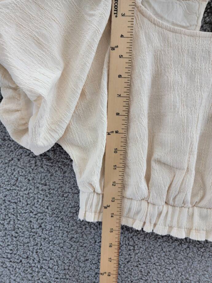 Free People Tovah Crop Top Women's XS Ivory Scoop Neck Short Sleeve Pullover