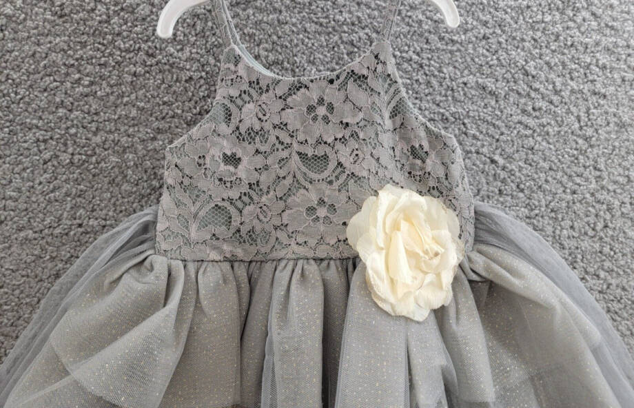 Pink & Violet Sleeveless Lace Glitter Mesh Dress Toddler Girls 3 Gray Pullover