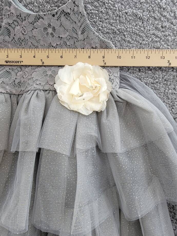 Pink & Violet Sleeveless Lace Glitter Mesh Dress Toddler Girls 3 Gray Pullover