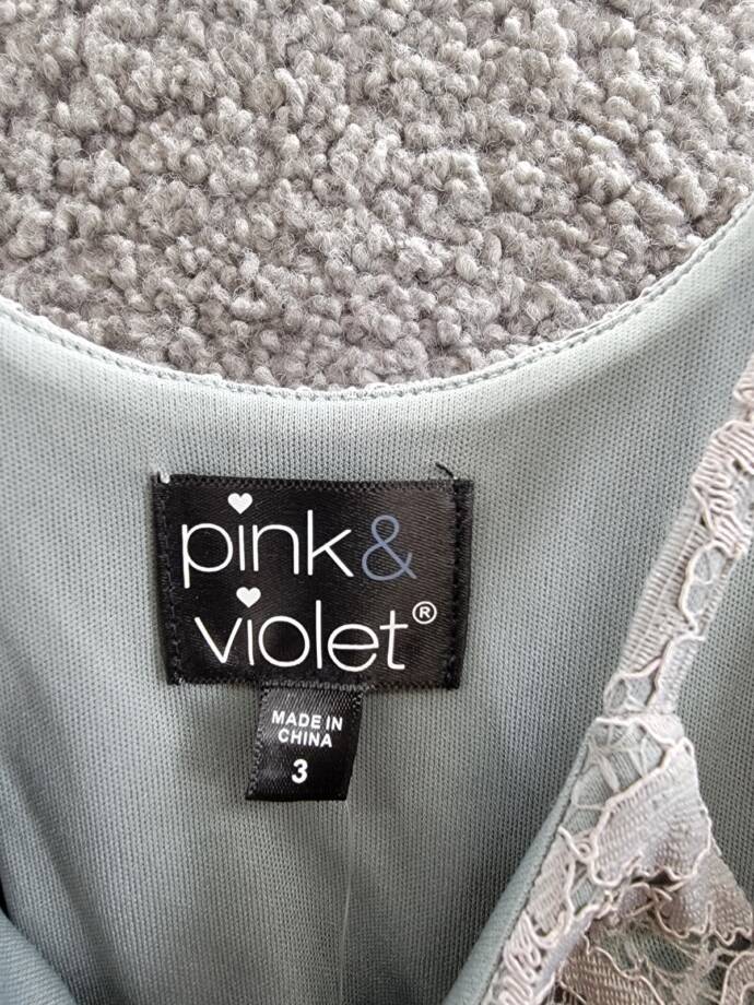 Pink & Violet Sleeveless Lace Glitter Mesh Dress Toddler Girls 3 Gray Pullover