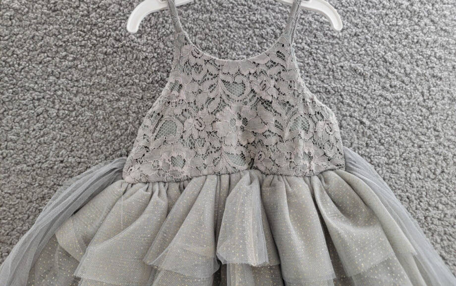 Pink & Violet Sleeveless Lace Glitter Mesh Dress Toddler Girls 3 Gray Pullover