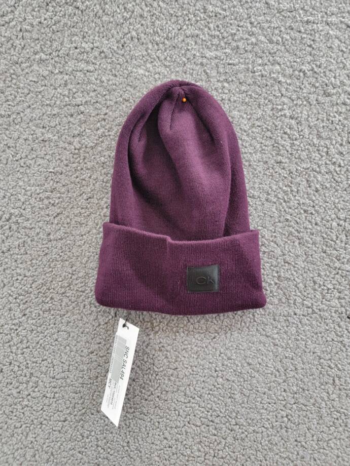 Calvin Klein Supersoft Slouchy Beanie Women's One Size Aubergine Solid